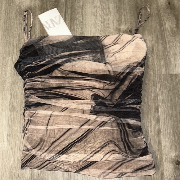 Zara printed tulle top - Picture 10 of 15